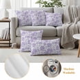 thumbnail image 6 of Purple Flowers Outdoor Waterproof Pillow Covers, Botanical Floral Vintage Wildflower Decorative Rectangle Throw Pillowcase Sofa Cushion Sham for Patio/Couch/Chair, 20"x12" 2 Pack, 6 of 8