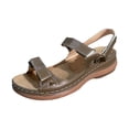 thumbnail image 2 of Womens Sandals, Dressy Strappy Arch Support Wedge Shoes, Orthopedic Sandals for Women, Walking Open Toe Ankle Strap Shoes, Comfortable Platform Slip-On Summer Beach Casual, 2 of 7