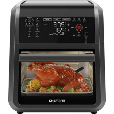 Chefman ExacTemp 12 Quart 5-in-1 Air Fryer with Integrated Smart Thermometer, 28 Presets - Black, New
