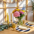 thumbnail image 5 of Round Woven Placemats 1 pc, Red Coastal Nautical Anchor Washable&Heat Resistant Plastic Wipeable Placemats for Round Table White Navy Blue Striped Kitchen Dining Table Decor, 13in,, 5 of 9
