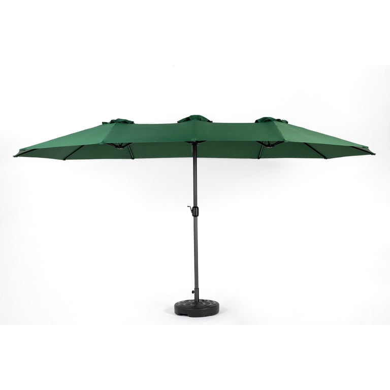 15 ft lighted patio umbrella 15FT Patio Double-Sided Umbrella with Solar 36 LED Lights Outdoor Large  Umbrella