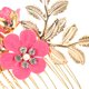 thumbnail image 3 of RomaMX 4pcs boda hecho a mano de moda peine para el cabello conjunto floral nupcial accesorios para el cabello accesorios para el vestido de novia de diamantes de imitación (rosado), 3 of 7