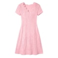 thumbnail image 3 of Lenpel Womens Summer Boho Dresses Fashion Eyelet V Neck Short Sleeve Knee Length Sundresses Casual Loose Dresses, 3 of 6