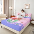 thumbnail image 4 of Castle Fairy Cartoon Mermaid 4-Piece Full Size Sheets,Ocean Princess Bed Sheets,Kawaii Castle Lightweight Sheet Sets,Ultra Soft Sea Home Decor, 4 of 7