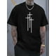 thumbnail image 1 of Camiseta informal de verano con estampado de cruces para hombre, manga corta, cuello redondo y suave algodón. Ideal para adultos, hombres, mujeres, adolescentes, jóvenes y uso diario., 1 of 4