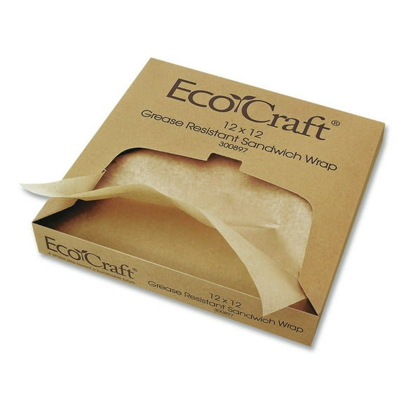 Bagcraft 300898 EcoCraft 15 x 16 Grease-Resistant Paper Wraps and Liners - Natural (3000/Carton)