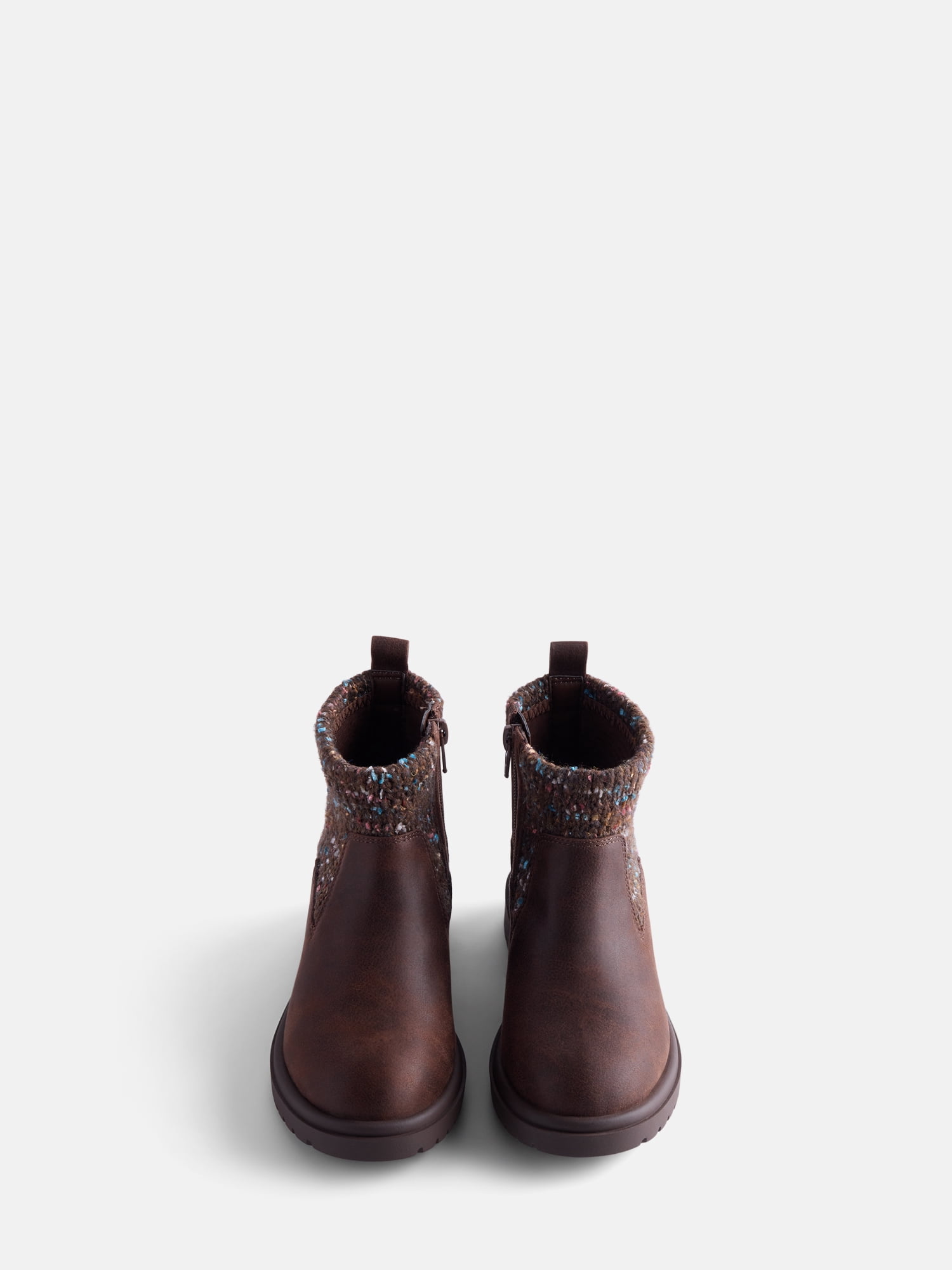 Wonder Nation Toddler Girls Sweater Knit Faux Leather Boots