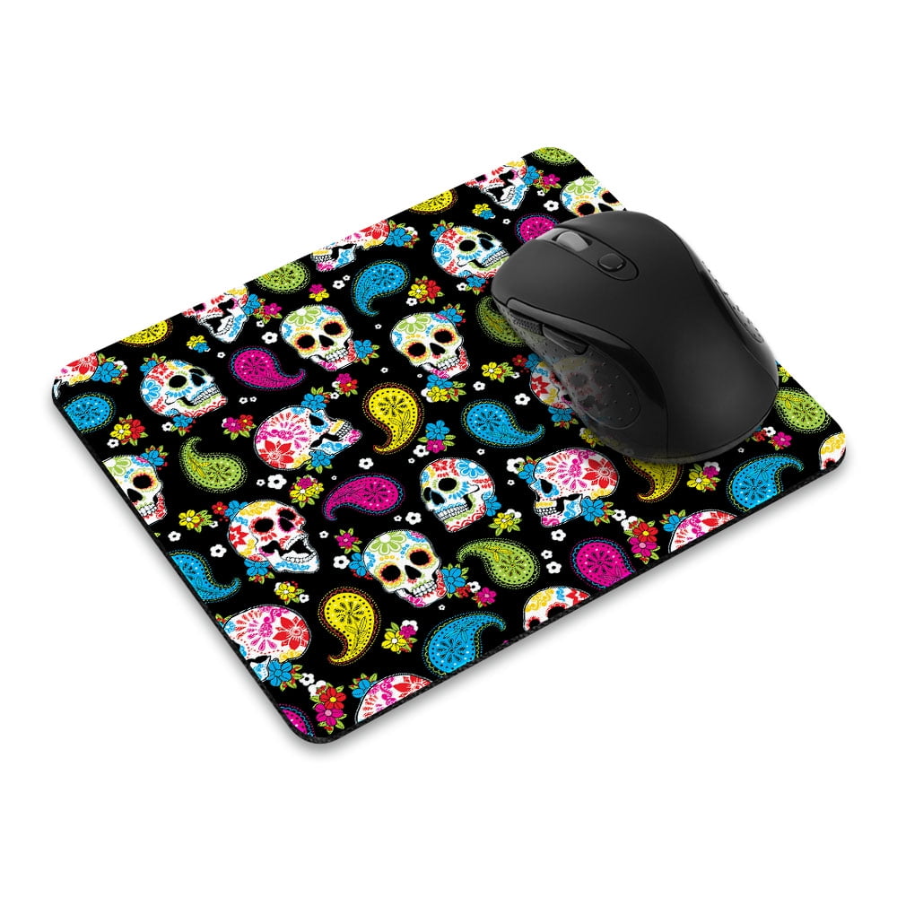 FINCIBO Rectangle Standard Mouse Pad, Non-Slip Mouse Pad for Home, Office, and Gaming Desk, Colorful Sugar Skulls