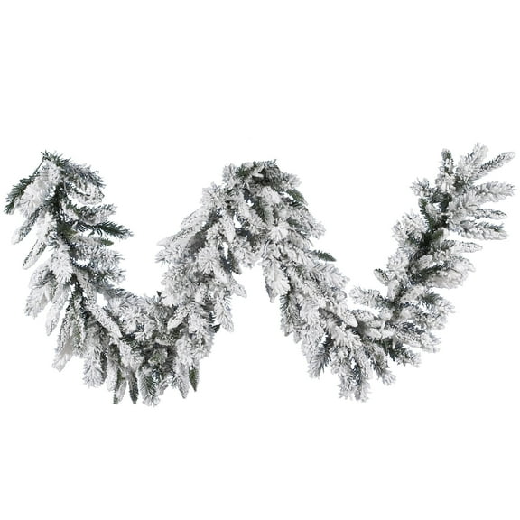 Vickerman 9' Flocked Snow Ridge Artificial Christmas Garland, Unlit