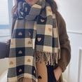 thumbnail image 4 of Fashion Long Shawl Big Grid Winter Warm Lattice Large Scarf, 4 of 6