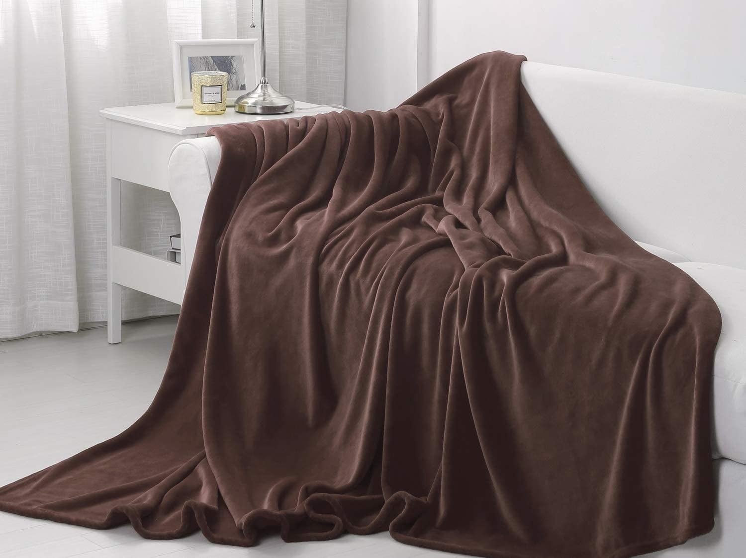 Sedona House Flannel Teal Fleece Blanket King Size 90"x108", 