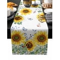 thumbnail image 2 of Sunflower Cotton Linen Small Table Runner 13 x 48 inch Yellow Floral Summer Botanical Non-slip Rectangular Dining Table Decor for Wedding Party Holiday Dinner, 2 of 8