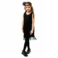 thumbnail image 1 of Disfraz de vestido de satén estilo flapper para niñas (S, negro) DSplay 704630984203, 1 of 1