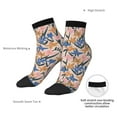 thumbnail image 6 of Rateoe Lilies Flowers Pattern Quarter Crew Socks,Toe Seamed Ankle Socks,Cotton Cushioned Breathable Athletic Crew Sports Socks, 6 of 7