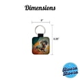thumbnail image 5 of Dachshund Dog Contemporary Art Faux Leather Square Keychain, 5 of 7