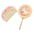 thumbnail image 4 of Espejo de mano para maquillaje, diseño retro con estampado de flores y pájaros en relieve, ideal para mujeres y niñas, cepillo de pelo, regalo de Estilo B, 4 of 8