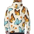 thumbnail image 7 of Kdxio Butterflies Print Mens Casual Hooded Collar Drawstring Hoodies Pullover Sweatshirts Casual Long Sleeve Shirts-XX-Large, 7 of 7