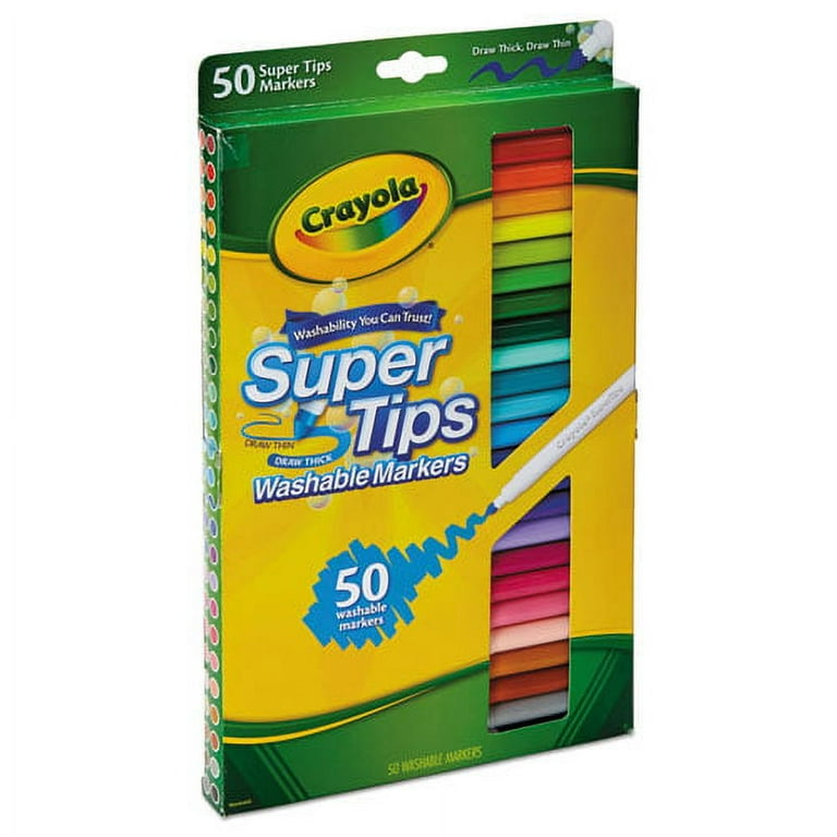 Washable Super Tips Markers, Fine/Broad Bullet Tips, Assorted Colors, 50/Set Washable Super Tips Markers, Fine/Broad Bullet Tips, Assorted Colors, 50/Set