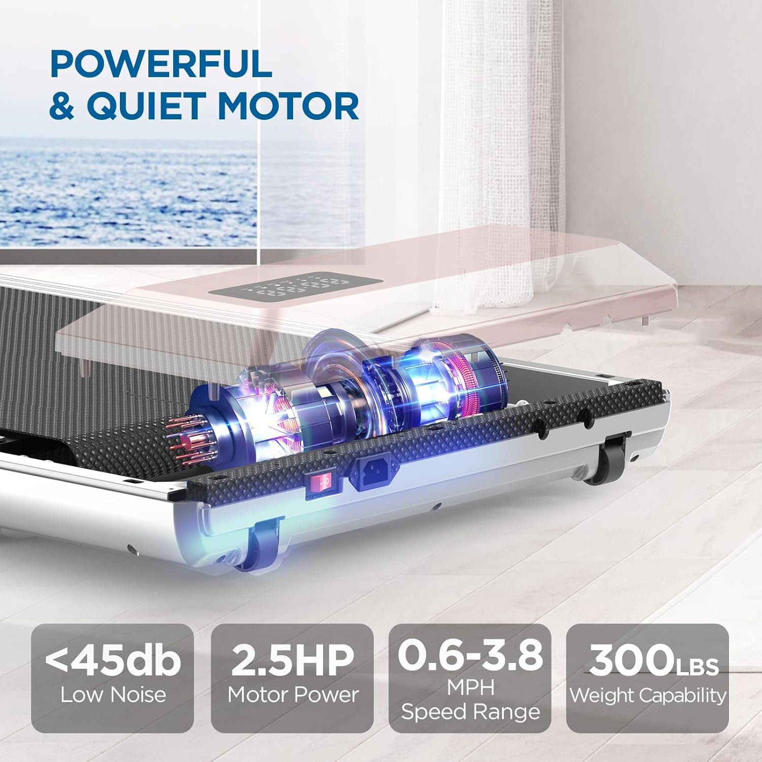 YDZJY Walking Pad, 0.6-3.8 mph Portable Under Desk Treadmill