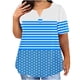 thumbnail image 1 of Camisetas Casuales de las Mujeres Largo Casual Impreso Cuello Redondo Suelto Top, Camiseta de Verano de Manga Corta, 1 of 5