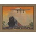 thumbnail image 2 of Grif Teller 18x15 Black Ornate Wood Framed Double Matted Museum Art Print Titled - Giant Conquerers of Space and Time Pennsylvania Railroad (1931), 2 of 5