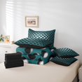 thumbnail image 5 of Manfei Neon Dense Holes Bedding Comforter Set 7 Pieces,Geometric Geometry Hexagon King Bedding Sets,Green Gray Bed Sheets,Breathable Bedroom Decoration Reversible, 5 of 7