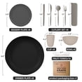 thumbnail image 2 of Zmleve Straw Cutlery Set, Unbreakable Plastic Plate and Bowl Set, Dishwasher and Microwave Safe, Multiple Colors, Serves8, 2 of 7