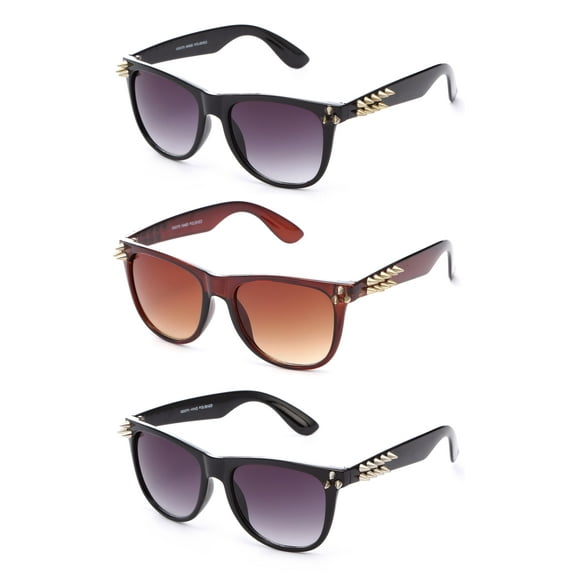3 Packs Metal Punk Spiky Vintage Fashion Sunglasses for Women