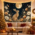 thumbnail image 3 of Brown Hare in Moonlit Wildflowers, Dreamy Illustration for Nature Lovers, Magical Wall Art for Her, Birthday Gift, Tapestry Wall Hanging for Bedroom and Living Room, 3 of 7