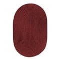 thumbnail image 1 of Red Wool Rug Solid Braided Textured 2 Feet by 6 Feet Oval Thick Casual Carpet, 1 of 2