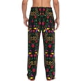 thumbnail image 3 of Picia Mexican Flower 2 Mens Soft Woven Cotton Elastic Waistband Sleep Pajama Pant Lounge Sleep Pant With Pockets And Drawstring-Small, 3 of 9