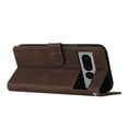 thumbnail image 3 of Case for Google Pixel 7 Pro, PU Leather Wallet Folio Card Holder Kickstand Shockproof Drop Protection Wrist Strap Wireless Charging Phone Case Cover Compatible with Google Pixel 7 Pro, Brown, 3 of 10