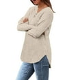 thumbnail image 4 of yievot Long Sleeve Shirts for Women Fall Clothes Tunic Tops Loose Dressy Crewneck Lightweight Pullover Sweaters with Curved Hem, 4 of 8