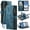 Blue, variant on For Samsung Galaxy A37 5G Wallet Case with Card Slots, Leather Detachable Wristlet Strap 3-in-1 Zipper Pocket and Magnetic Flip Folio, RFID Blocking Card Holder Stand Case for Women and Men,Black