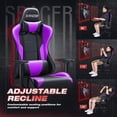 thumbnail image 4 of Homall Gaming Chair Office Chair High Back Racing Computer Chair PU Leather Adjustable Seat Height Swivel Chair Ergonomic Executive Chair with Headrest, Purple, 4 of 8