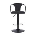 thumbnail image 2 of HomeRoots 477154 43 in. Faux Leather & Metal Adjustable Height Bar Chair, Black, 2 of 3
