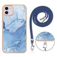 thumbnail image 5 of Mantto for iPhone 11 Case, with Lanyard Adjustable Strap, Marble Pattern Soft TPU Bumper Hard PC Back Shockproof Protective Glossy Stylish Durable Phone Case for Women Girls,Blue, 5 of 7