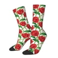 thumbnail image 2 of Uemuo Rose Flowers Pattern Women's Crew Socks, Soft Durable Breathable Moisture-Wicking with Odor Control Cotton socks, 2 of 9