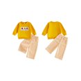 thumbnail image 2 of RUINIXCW Toddler Baby Boy Girl Thanksgiving Outfit Baby Christening Fall Winter Clothes God is Great God is Good Letters Long Sleeve Sweatshirt and Plaid Pants Set, 2 of 9