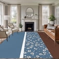 thumbnail image 2 of Rectangle Rug 6x9ft Area Rug, Watercolor Spring Floral Pattern Area Rugs for Living Room Bedroom, Blue Brown Stitching Art Floor Mat Non-Slip Non-Shedding Carpet Indoor Accent Rugs, 2 of 9