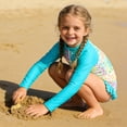 thumbnail image 4 of Lanbubble Girls 3 Piece Swimsuit Set Long Sleeve Rash Guard Tankini Bathing Suits Beach Swimwear 3-4 Years, 4 of 8