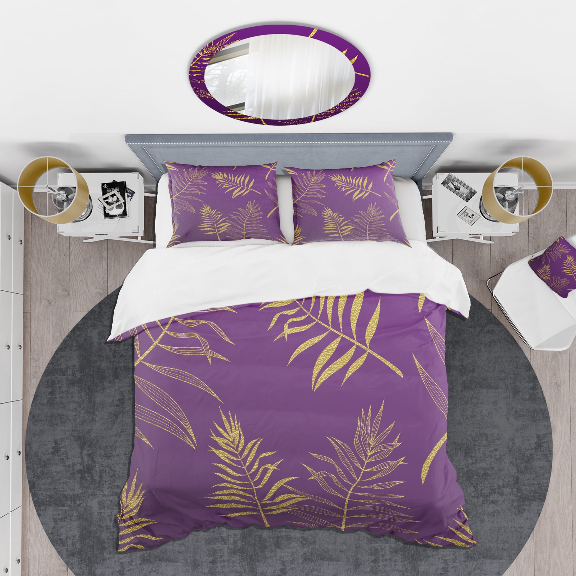 Designart 'Tropical Foliage V' Mid-Century Modern Duvet Cover Set