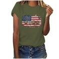 thumbnail image 2 of SOOMLON Plus Size Fourth of July Fitted T Shirts for Women Usa Flag Shirts Crew Neck 4th of July Tops Short Sleeve Fitted T-Shirt Novelty Tee Blouse Apparel, 2 of 4