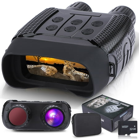 Night Vision Goggles -Night Vision Binoculars for Adults Large Screen Infrared Binocular Can Save Photo and Video with 32GB Memory Card
