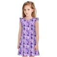 thumbnail image 1 of Fotbe Violet Vestido de Dormir para Niñas de 3 a 10 Años, Mangas Cortas, Estilo Princesa, Pijama Camisón con Mangas Voladas-XX-Large, 1 of 6