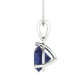 thumbnail image 3 of 2 cctw Blue Sapphire White Gold Plated Pendant with 16" Box Chain (8.0mm, Round Cut), 3 of 6
