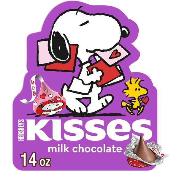 HERSHEY'S KISSES Milk Chocolate Snoopy™ and Friends, Valentine's Candy Gift Box, 14 oz