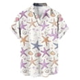 thumbnail image 4 of Gamivast Men's Button Down Shirts Short Sleeve Nautical Fish Starfish Print Beach Tops Summer Vacation Hawaiian Tee Breathable Soft Casual, 4 of 6