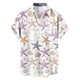 thumbnail image 4 of Mens Casual de Manga Corta Botón Abajo Camisas Turndown Cuello Impreso Blusa de Verano Superior, Pantalones para Hombres Cortos, 4 of 6