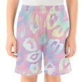thumbnail image 2 of Laser Leopard Print Pattern Athletic Shorts Breathable with Comfort Fit Drawstring Casual Sweatshorts Small, 2 of 9